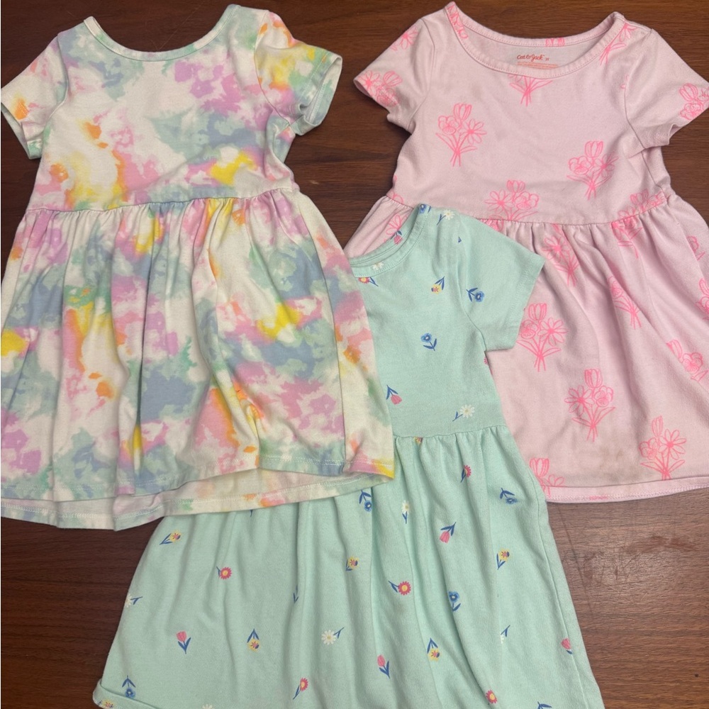 Cat & Jack Cotton Dress Bundle - 3T